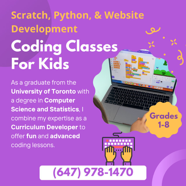 Coding Tutor for Grades 1-8 in Tutors & Languages in City of Toronto