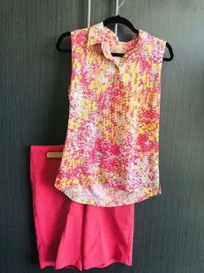 Emerald 78 Gold pink short & Medium sleeveless shirt, View more