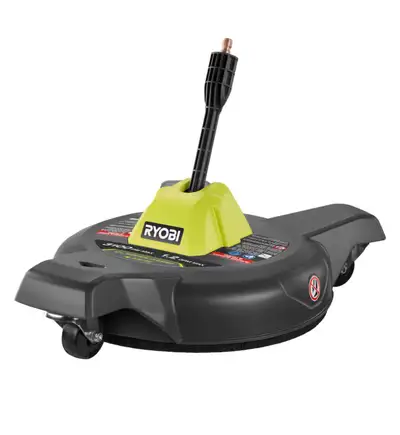 Used like new RYOBI 12 in. 3100 PSI Electric Pressure Washer Surface Cleaner with Caster Wheels Mode...