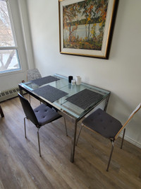 Glass Dining Room Table and Chairs