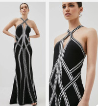 $60 OBO Karen Millen Graphic Contour Maxi Dress 