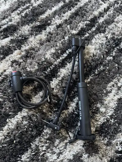 Bike pump and lock with key $30 obo, View more