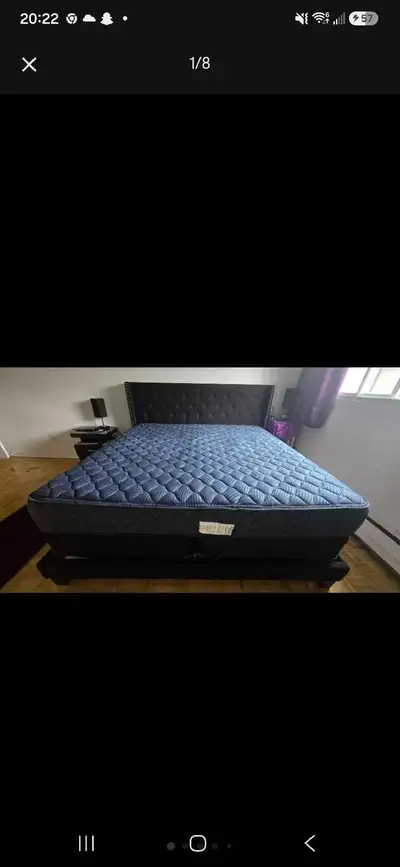 King Size Bed Frame Box Spring and Mattress, View more