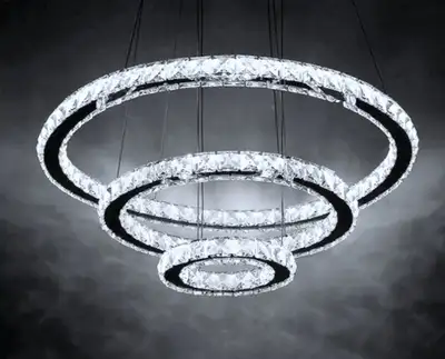 3-RING INTEGRATED LED MODERN CRYSTAL CHANDELIER - NEW, View more