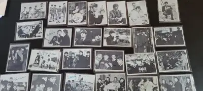 Forty one Beatles bubble gum cards for sale, View more