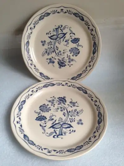 2X CORELLE Corning BLUE FLORAL Blue Onion Design Dinner  Plates, View more