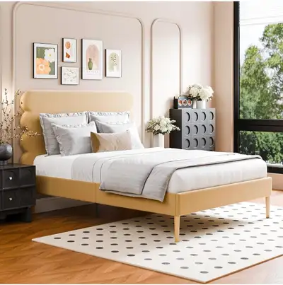 King Platform Bed Frame (Brown), View more