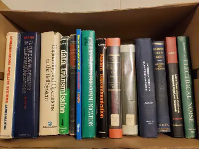 A total of 21 textbooks - in Engineering (Tele- & Sat- comms), Optical Physics, Math, & Statistics/P...
