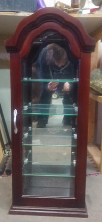 Cherry Curio Cabinet with Glass Doors
