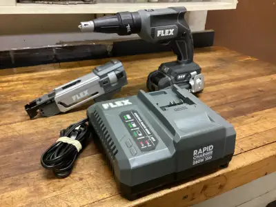 Kit Comes Complete with Drywall Screwgun, Collated Screw Magazine Attachment, 1 - 2.5 Ah Battery, an...