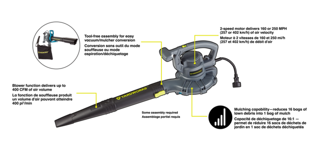 NEW...Yardworks Leaf Blower/Vacuum (Brampton) in Lawnmowers & Leaf Blowers in Mississauga / Peel Region - Image 4