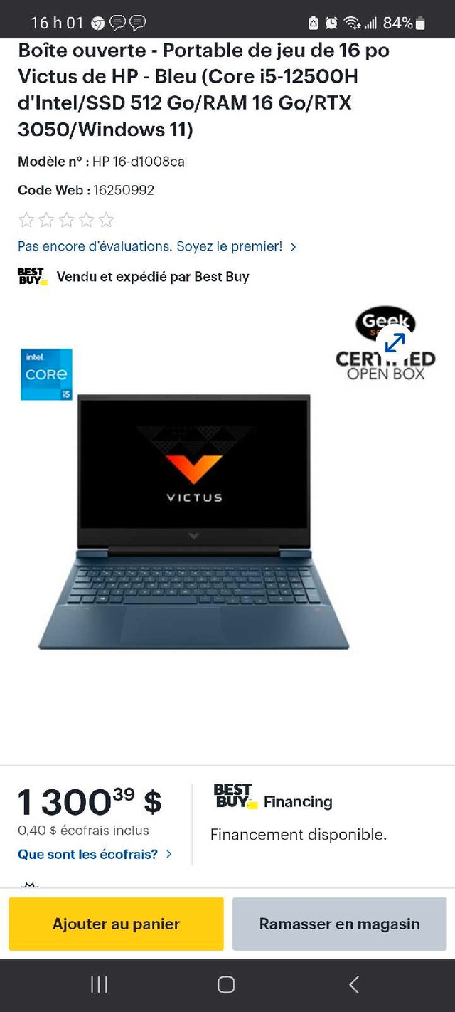 HP Victus 16 gaming laptop dans Portables  à Laurentides - Image 2