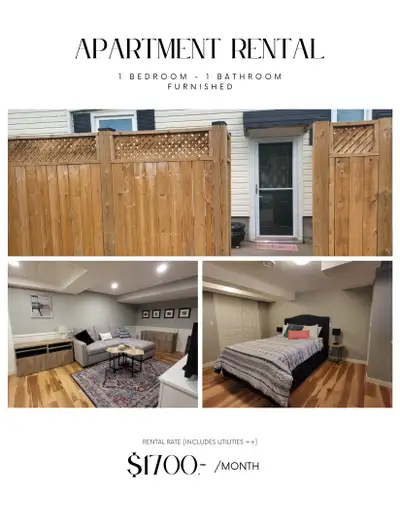 FOR RENT - One-Bedroom Basement Apartment