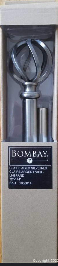 Bombay curtain rods $100 together 72-144”