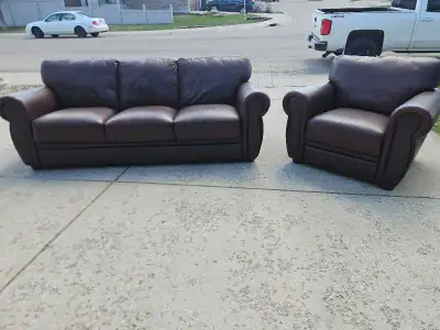 Free delivery/real leather couch set (2 pc) , View more