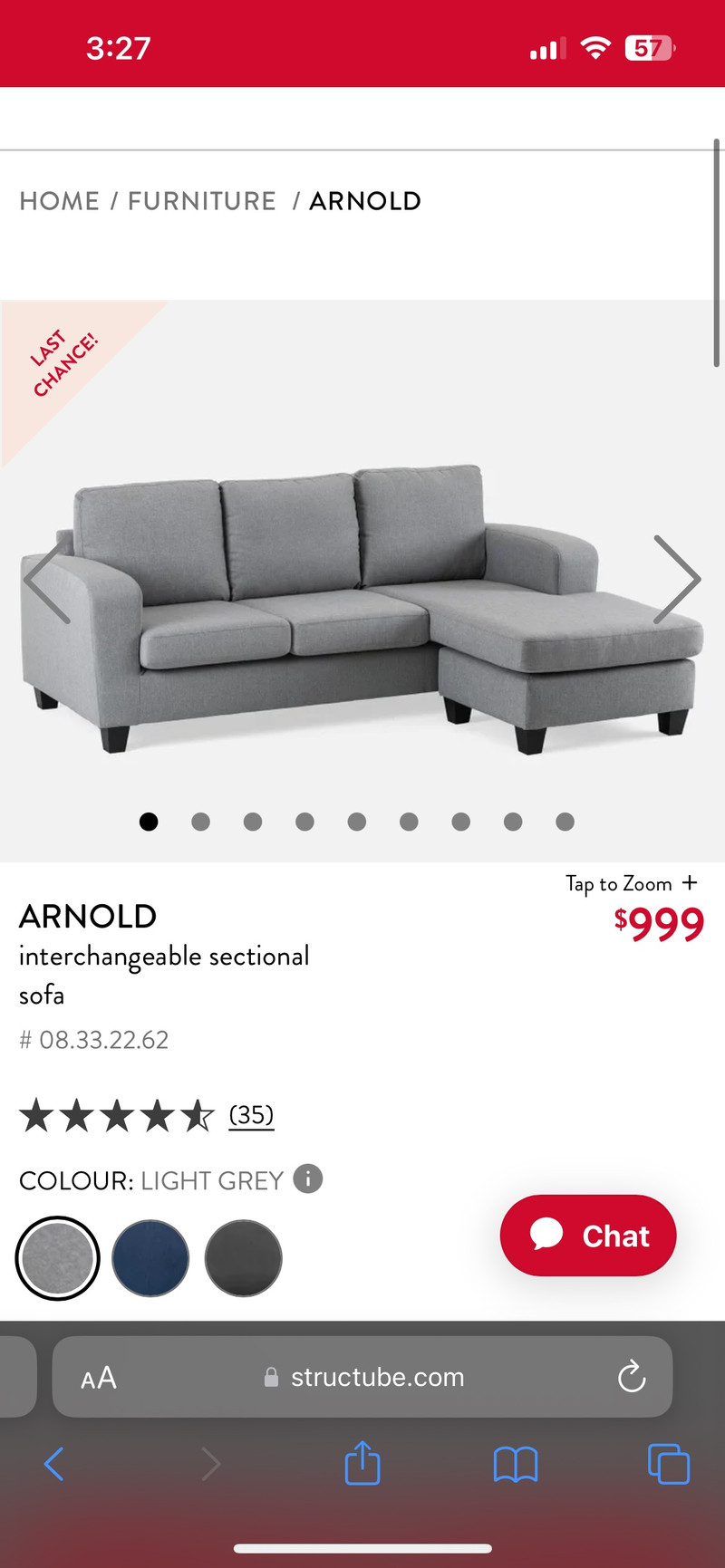 Structube sectional couch (ARNOLD) Couches & Futons Ottawa Kijiji