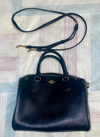 Black leather coach bag new