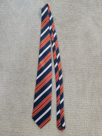 Men's Silk Neck Ties - Mantles - 100% Silk - Navy Blue / Orange