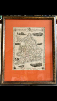 HISTORIC 1851 MAP OF ENGLAND & WALES