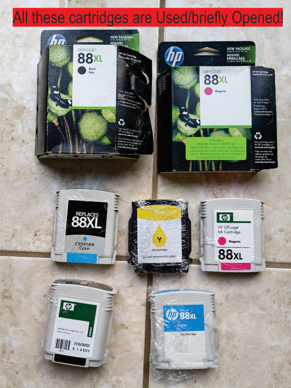 HP ink cartridges - HP88XL,  and printheads in Printers, Scanners & Fax in Windsor Region - Image 2