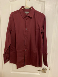 Brand new men’s long sleeve burgundy dress shirt
