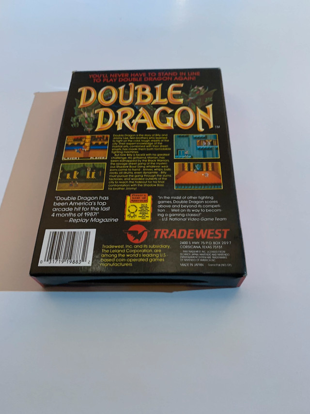 Nintendo Entertainment System game Double Dragon  in Older Generation in Barrie - Image 2