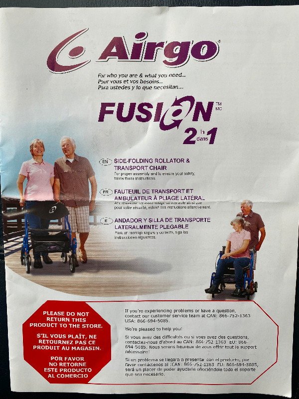 Airgo Fusion 2 in 1 Walker in Health & Special Needs in Cowichan Valley / Duncan