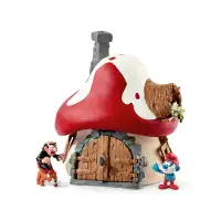 Schleich® Smurf House with Papa, Gargamel and Azrael Figurines