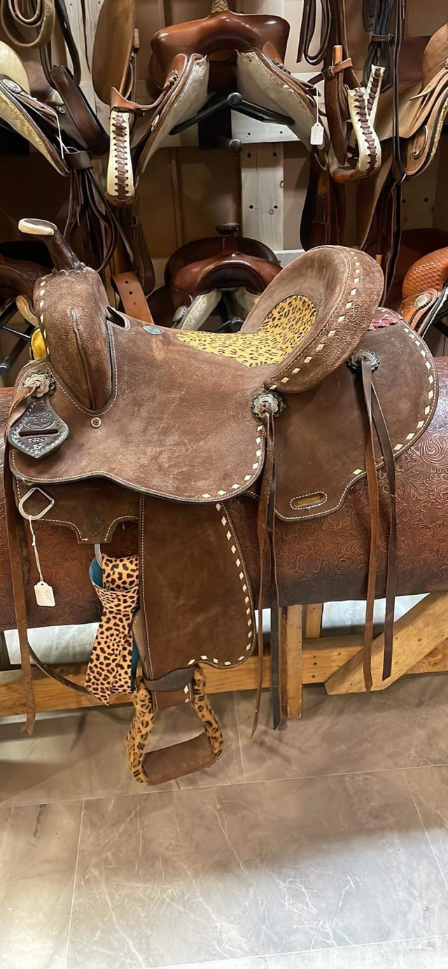 Teal/Leopard print saddle, headstall and breast collar  in Other in Saint John