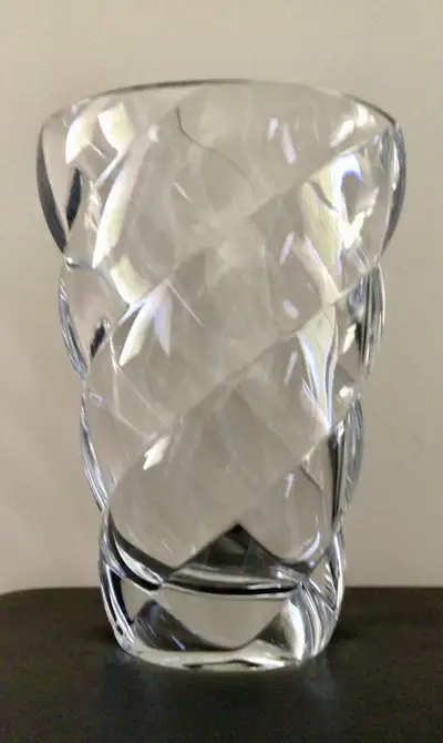 NEW! Solid Clear Glass Swirl Vase (Value $200), View more