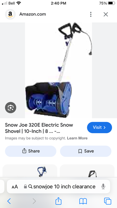 SnowJoe Snow Thrower 10 inch Width, View more