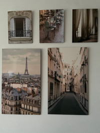 Wall Decor Paris Photos Collage Set of 9