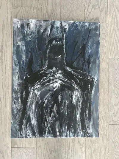 A Watcher in the Knight. Acrylic on canvas painting. 18x24., View more