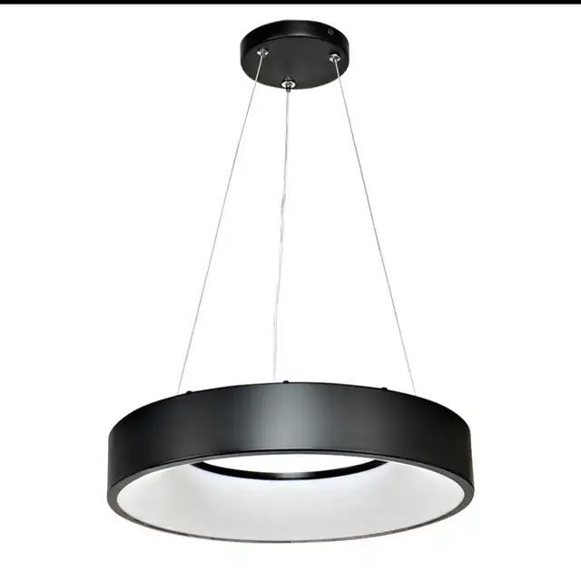 LED Circular Pendant Light Fixture in Matte Black in Indoor Lighting & Fans in Mississauga / Peel Region - Image 6