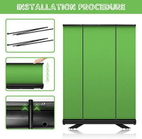 ZUOCHEN GREEN SCREEN BACKDROP 5×6.6FT PORTABLE COLLAPSIBLE CHROM