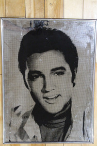 Vintage Elvis Presley Reverse Painted Mirror Wall Art