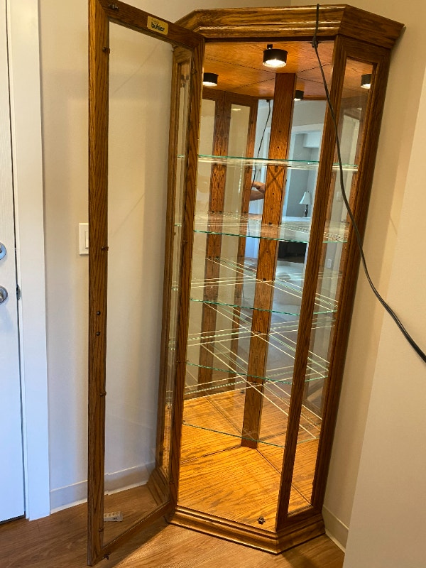 Oak Buhler Curio Corner Hutches & Display Calgary