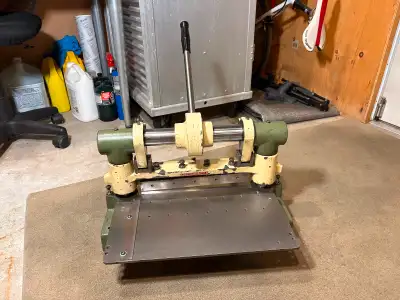 Diacro guillotine 12” blade width. Precision shearing cuts up to 16 GA mild steel. Blades are in lik...