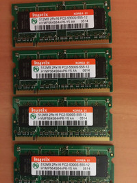 OEM Hynix PC2-5300S-555-12 512MB 2RX16 Memory HYMP564S64AP6-Y5 