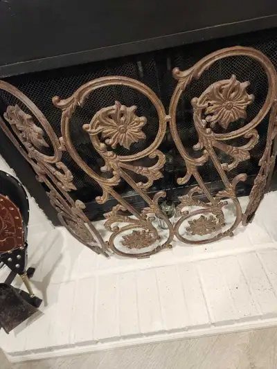 Antique wrought iron Fireplace Screen, View more