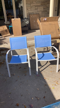 Mix & match kd split sling chair white & blue