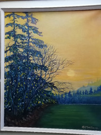 Martin artiste peintre toile tableau paysage arbre ciel soleil
