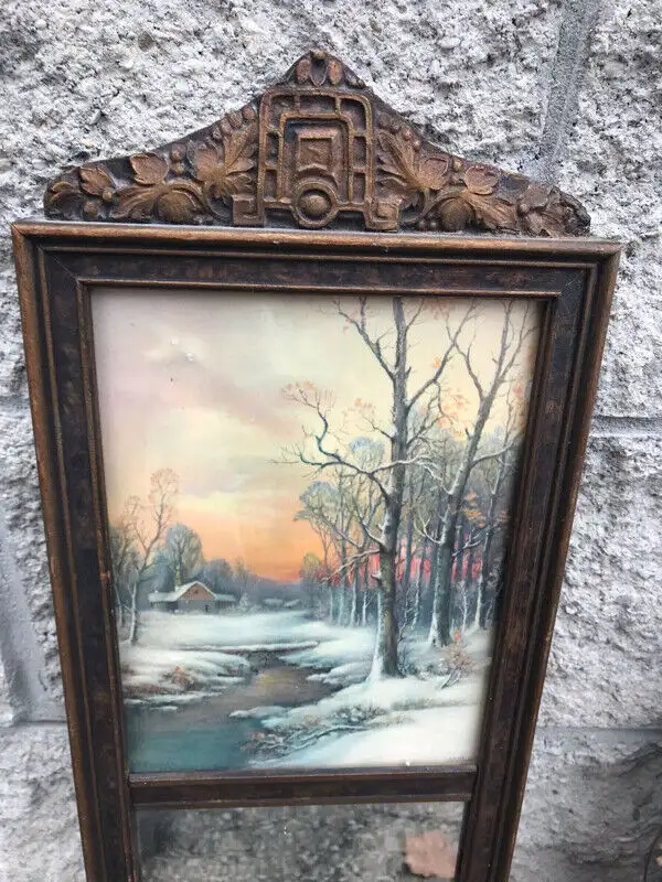 3 ALL ORIGINAL ANTIQUE WALL / DRESSER MIRRORS - DECORATED TOPS in Arts & Collectibles in Mississauga / Peel Region - Image 6