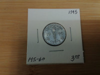 1945 Canada 5 cents MS-60 coin!!!