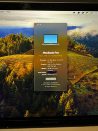 MacBook Pro 13" touch bar, retina display 2019