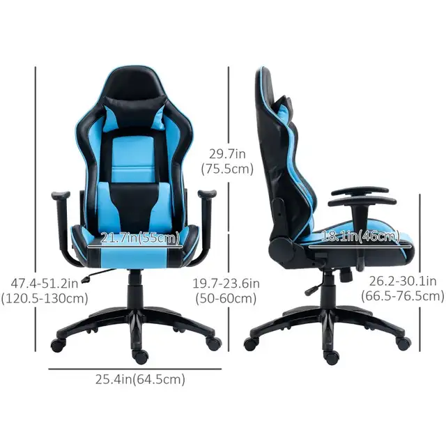 High Back Gaming Chair PU Leather Office Chair Desk Gamer Chair  in Chairs & Recliners in Markham / York Region - Image 4