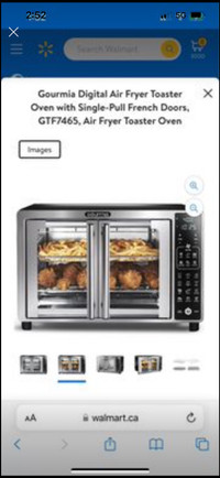 New Gourmia Digital Air Fryer Toaster Oven with Single-Pull Fren