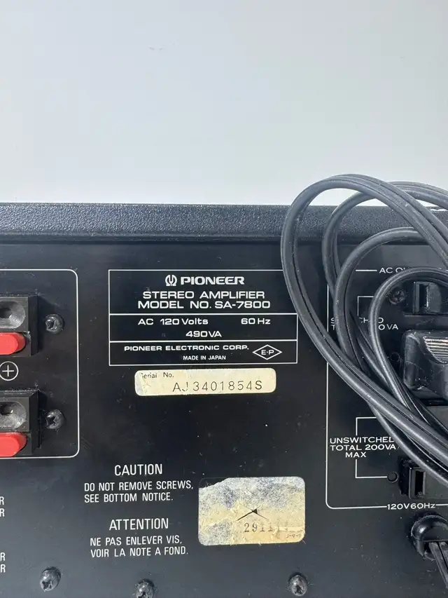 Pioneer SA 7800 Stereo Integrated Amplifier serviced Oct 17 2025 in Stereo Systems & Home Theatre in Mississauga / Peel Region - Image 11