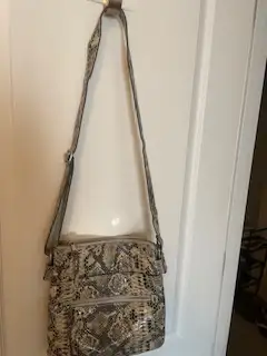 Genuine Cow Leather, Snake Print Crossbody Purse, View more