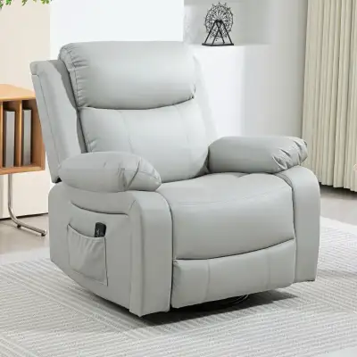  PU Leather Reclining Chair with Vibration Massage Rocker, Swive, View more